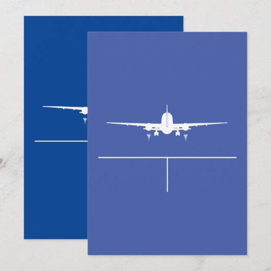Invitation Décollage de l'avion (Devant / Derrière)