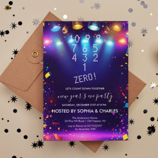 Invitation Décomptez les points saillants Bleu fête de la Sai