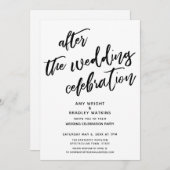 Invitation Décontracté après la fête du Mariage Blanc noir (Devant / Derrière)
