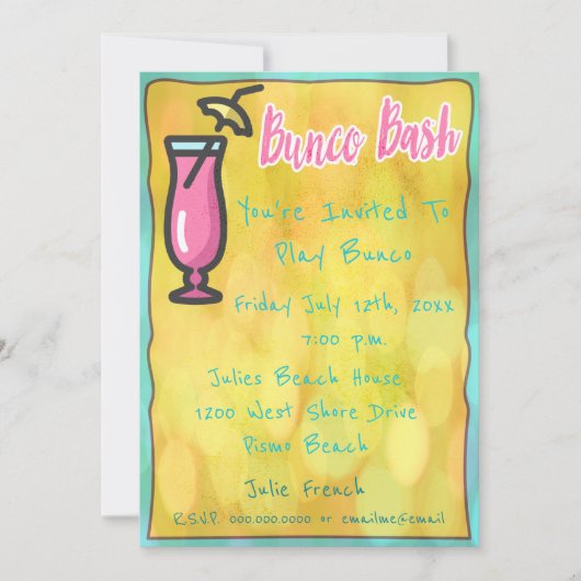 Invitation décontracté Bunco Bash (Devant)