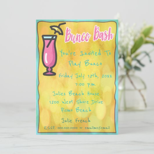 Invitation décontracté Bunco Bash (Debout devant)