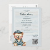 Invitation décontracté Cosy Bear Baby shower (Devant / Derrière)