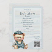 Invitation décontracté Cosy Bear Baby shower (Devant / Derrière)