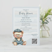 Invitation décontracté Cosy Bear Baby shower (Debout devant)