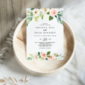 Invitation Décontracté de feuillage vert floral simple Mariag