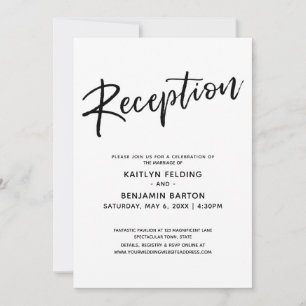 Invitation Décontracté Écriture Manuelle Simple Réception De 