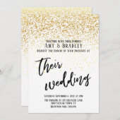 Invitation Décontracté écriture manuscrite Confetti Mariage d (Devant / Derrière)
