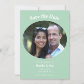 Invitation Décontracté Elegant Green Oval Photo Enregistrer l (Devant)