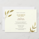 Invitation Décontracté élégant ivoire et mariage or (Devant)