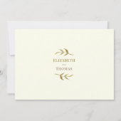 Invitation Décontracté élégant ivoire et mariage or (Dos)