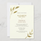 Invitation Décontracté élégant ivoire et mariage or (Devant)