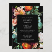 Invitation décontracté élégant romantique floraux néerlandais (Devant / Derrière)
