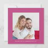 Invitation Décontracté initiales photo rose enregistrer la da (Dos)