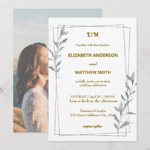 Invitation décontracté lunette lunette photo mariage romantiq