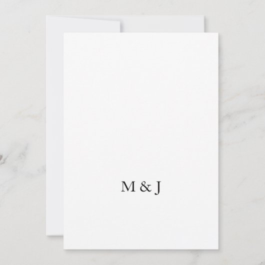 Invitation Décontracté  minimaliste mariage (Dos)