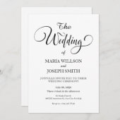 Invitation Décontracté minimaliste mariage (Devant / Derrière)