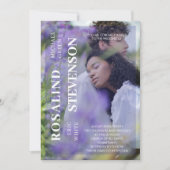 Invitation Décontracté minimaliste violet Mariage photo (Devant)