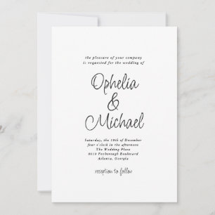 Invitation Décontracté moderne et simple Mariage