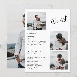 Invitation Décontracté moderne minimaliste initiales mariage