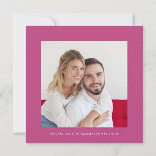 Invitation Décontracté moderne monogramme rose élégant mariag (Dos)