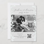 Invitation Décontracté moderne photo Floral Mariage superposi (Dos)