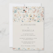 Invitation Décontracté moderne Terrazzo Pastel Colors Mariage (Devant)
