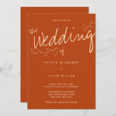 Invitation Décontracté Simple Moderne Brûlé Orange Typographi (Devant / Derrière)