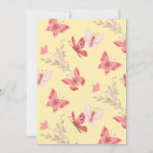 Invitation Décontracté Yellow Rose Floral Papillons Baby show (Dos)