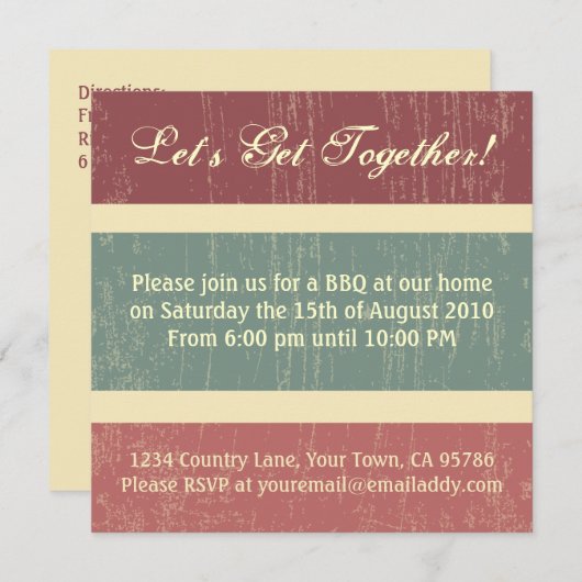 Invitation Décontractée à la soirée barbecue (Devant / Derrière)