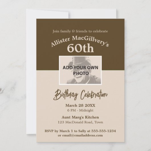 Invitation décontractée de 60e anniversaire avec p (Devant)