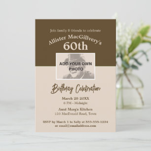 Invitation décontractée de 60e anniversaire avec p