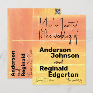 Invitation décontractée d'été recto-verso jaune pê