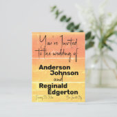 Invitation décontractée d'été recto-verso jaune pê (Debout devant)