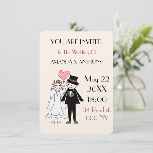 Invitation décontractée informelle unique et origi (Debout devant)