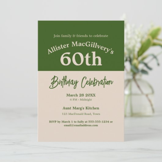 Invitation décontractée pour le 60e anniversaire - (Debout devant)
