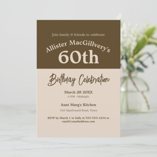 Invitation décontractée pour le 60e anniversaire - (Debout devant)