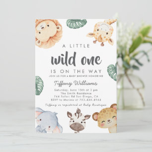 Invitation Décor de Baby Shower Animal de Safari Wild One