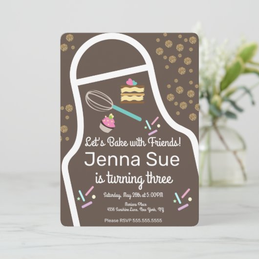 Invitation Décor de Cupcake à épingles (Debout devant)