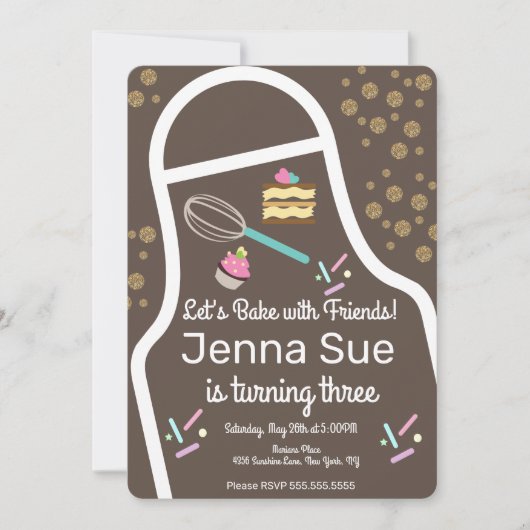 Invitation Décor de Cupcake à épingles (Devant)