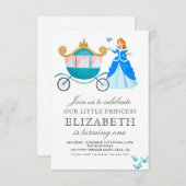 Invitation Décor de fête d'anniversaire de la princesse Cendr (Devant / Derrière)