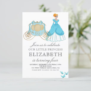 Invitation Décor de fête d'anniversaire de la princesse Cendr