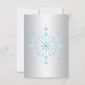 Invitation DÉCOR DE FÊTE DE NOËL Snowflakes noir argent bleu (Dos)