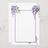 Invitation Décor de fleur Wisteria blanc (Devant / Derrière)