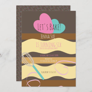 Invitation Décor de gâteau tranché Parfums roses d'anniversai