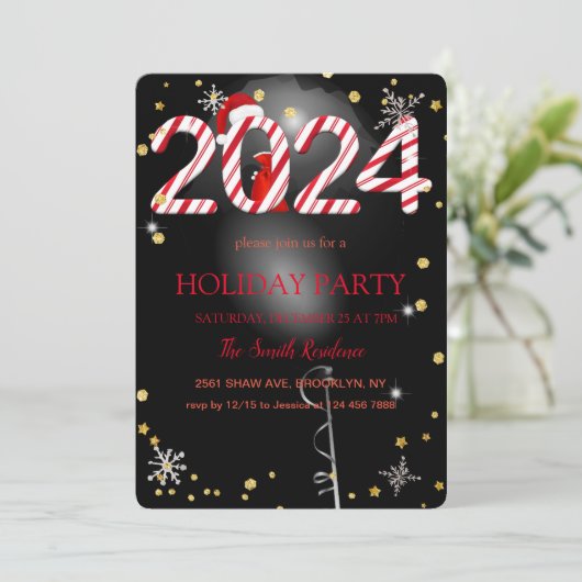 Invitation Décor de Noël, Noël (Debout devant)