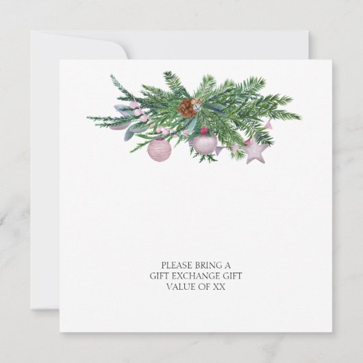 Invitation Décor de Noël scandinave en pin merisier peu (Dos)