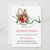 Invitation Décor de nouvel an loli pop, star de Noël Invit (Devant)