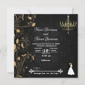 Invitation Décor doré (Devant)