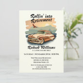 Invitation Décor du désert de voiture classique retro retrait (Debout devant)