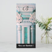 Invitation DÉCOR ÉLÉGANT ET STYLÉ, bleu sarcelle vert blanc n (Debout devant)